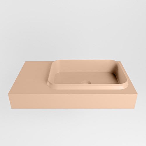 RIDGE Rosee Lavabo suspendido de solid surface 80cm. Posición del fregadero Derecho borde de 12cm de alto.-2