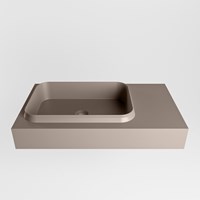 RIDGE Smoke vrijhangende solid surface wastafel 80cm. Positie wasbak links.-2