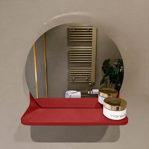 MONDIAZ SPOT Runder Spiegel Ø30cm mit Spiegelablage farbe Fire.-2