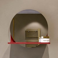 MONDIAZ SPOT Runder Spiegel Ø30cm mit Spiegelablage farbe Fire.-3