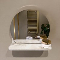 MONDIAZ SPOT mirror round Ø30cm with mirror shelf color Frappe.-2