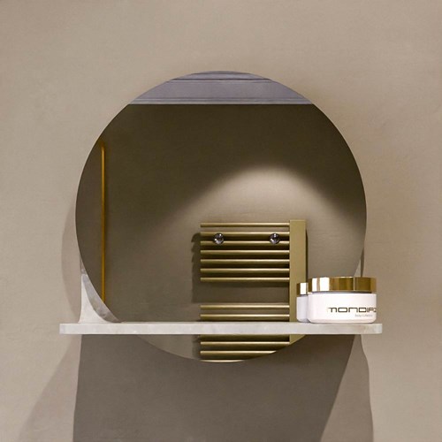 MONDIAZ SPOT mirror round Ø30cm with mirror shelf color Frappe.-3