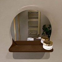 MONDIAZ SPOT miroir rond Ø30cm avec étagère miroir couleur Rust.-2