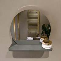MONDIAZ SPOT Runder Spiegel Ø30cm mit Spiegelablage farbe Smoke.-2