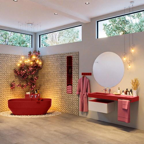 STONE vrijstaand bad 170x75cm kleur Fire / Fire-3