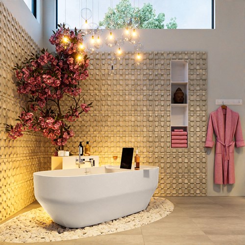 STONE vrijstaand bad 170x75cm kleur Talc / Talc-2