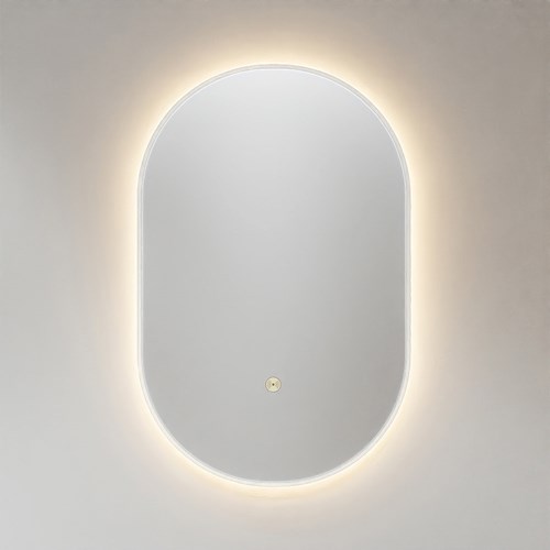 MONDIAZ GLOW specchio Oval 45x90cm Talc. Illuminazione LED con sensore di movimento tutto intorno.-2