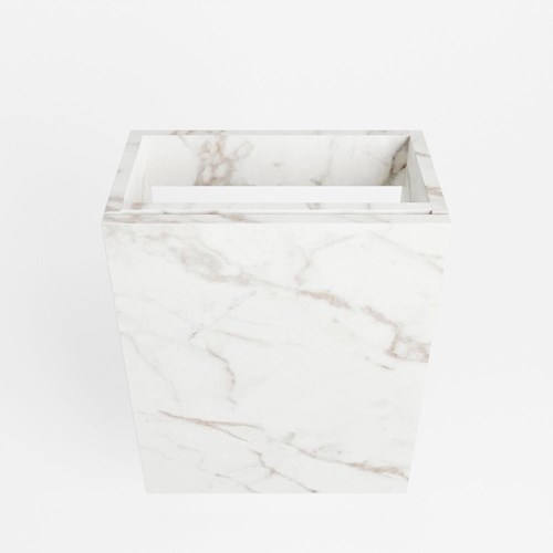 FOWY meuble lave-main sans lavabo 40cm 1 porte couleur Carrara.-2