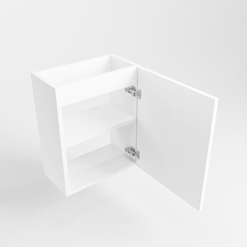 FOWY meuble lave-main sans lavabo 40cm 1 porte couleur Talc.-3