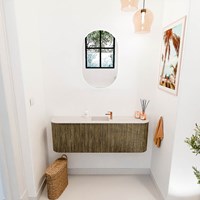 JOYA-DLUX 123,2cm mobile lavabo colore curva sinistra + destra Dusk. Lavabo FAYE posizione Centro 1 foro per rubinetto colore Meli.-2