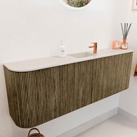 JOYA-DLUX 123,2cm mobile lavabo colore curva sinistra + destra Dusk. Lavabo FAYE posizione Centro 1 foro per rubinetto colore Meli.-3