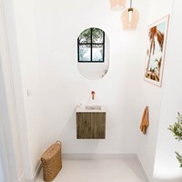 JOYA-DLUX 40cm toiletmeubel kleur Dusk. Wastafel FAYE positie Rechts Zonder kraangat kleur Nata.-2