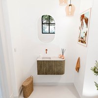 JOYA-DLUX 71,6cm toiletmeubel ronding rechts kleur Dusk. Wastafel FAYE positie Links Zonder kraangat kleur Nata.-2