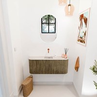 JOYA-DLUX 103,2cm toiletmeubel ronding links + rechts kleur Dusk. Wastafel FAYE positie Midden Zonder kraangat kleur Nata.-2