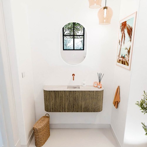 JOYA-DLUX 103,2cm toiletmeubel ronding links + rechts kleur Dusk. Wastafel FAYE positie Midden Zonder kraangat kleur Nata.-2