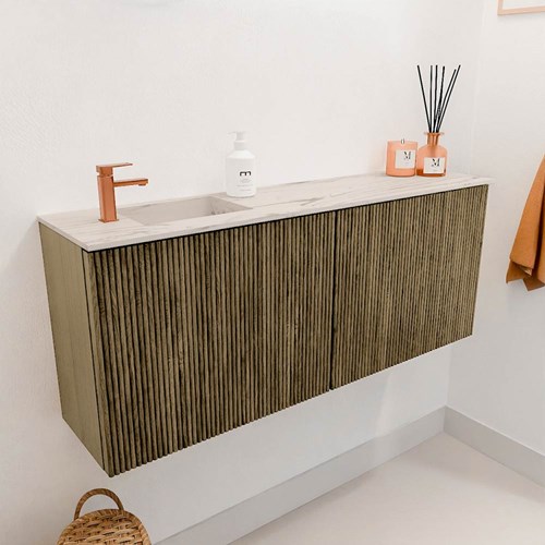 JOYA-DLUX 100cm toiletmeubel kleur Dusk. Wastafel FAYE positie Links 1 kraangat kleur Nata.-3