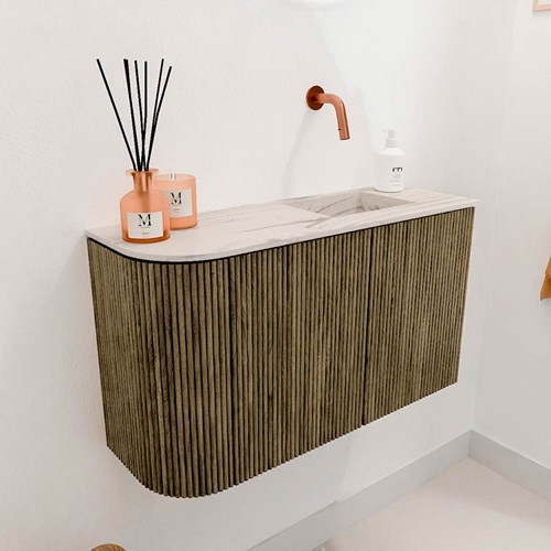 JOYA-DLUX 71,6cm toiletmeubel ronding links kleur Dusk. Wastafel FAYE positie Rechts Zonder kraangat kleur Nata.-3
