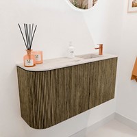 JOYA-DLUX 81,6cm cloakroom vanity set curve left color Dusk. Vanity top FAYE position Right 1 tab hole color Nata.-3