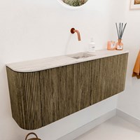 JOYA-DLUX 113,2cm toiletmeubel ronding links + rechts kleur Dusk. Wastafel FAYE positie Midden Zonder kraangat kleur Nata.-3