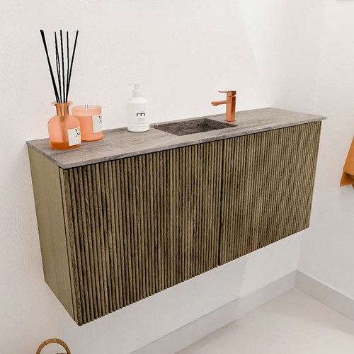 JOYA-DLUX 90cm cloakroom vanity set color Dusk. Vanity top FAYE position Center 1 tab hole color Oza.-3