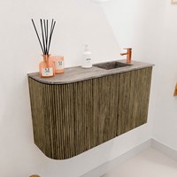 JOYA-DLUX 71,6cm mobile lavabo colore curva sinistra Dusk. Lavabo FAYE posizione Destra 1 foro per rubinetto colore Oza.-3