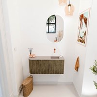 JOYA-DLUX 91,6cm toiletmeubel ronding links kleur Dusk. Wastafel FAYE positie Rechts Zonder kraangat kleur Saba.-2