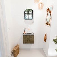 JOYA-DLUX 50cm toiletmeubel kleur Dusk. Wastafel FAYE positie Rechts Zonder kraangat kleur Sombra.-2