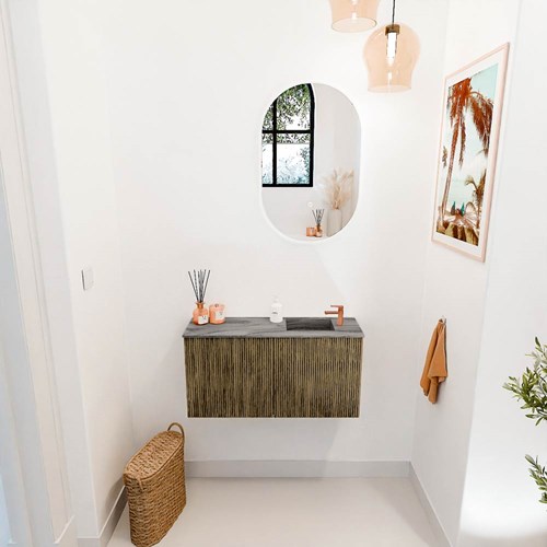 JOYA-DLUX 80cm toiletmeubel kleur Dusk. Wastafel FAYE positie Rechts 1 kraangat kleur Sombra.-2