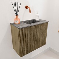 JOYA-DLUX 50cm toiletmeubel kleur Dusk. Wastafel FAYE positie Rechts Zonder kraangat kleur Sombra.-3