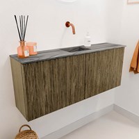 JOYA-DLUX 100cm mobile lavabo colore Dusk. Lavabo FAYE posizione Centro senza foro per il rubinetto colore Sombra.-3