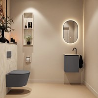 TURE-DLUX 40cm cloakroom vanity set Dark Grey. Vanity top EDEN Ostra position Left 1 tab hole.-3