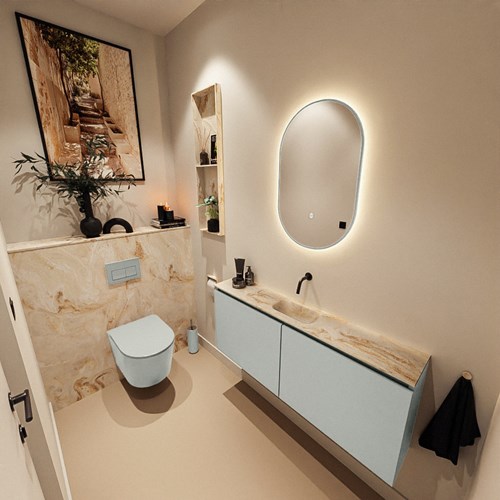MONDIAZ GLOW spiegel ovaal 45x90cm Greey. Bewegingssensor LED verlichting rondom.-3