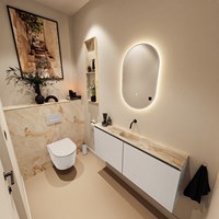 MONDIAZ GLOW spiegel ovaal 45x90cm Linen. Bewegingssensor LED verlichting rondom.-3