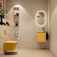 TURE-DLUX 40cm mueble fondo reducido Ocher. EDEN lavabo posición Izquierda Frappe. 1 orificio.-3