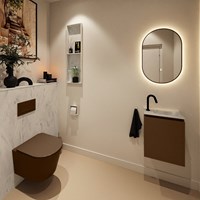 TURE-DLUX 40cm mueble fondo reducido Rust. EDEN lavabo posición Derecho Opalo. 1 orificio.-2