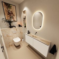 MONDIAZ GLOW specchio Oval 45x90cm Talc. Illuminazione LED con sensore di movimento tutto intorno.-3