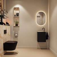 TURE-DLUX 40cm mueble fondo reducido Urban. EDEN lavabo posición Izquierda Frappe. 1 orificio.-3