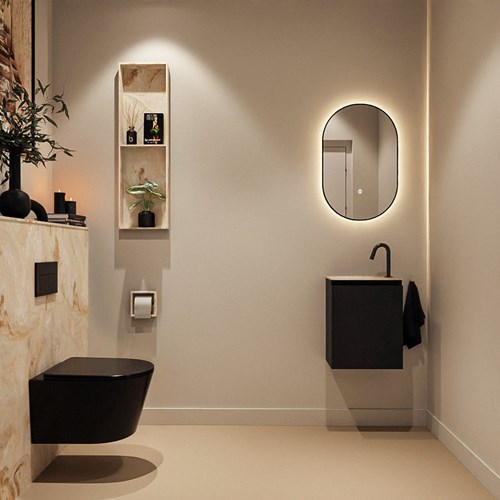 TURE-DLUX 40cm meuble lave-main Urban. Lavabo EDEN Frappe position Gauche 1 trou pour robinetter.-3