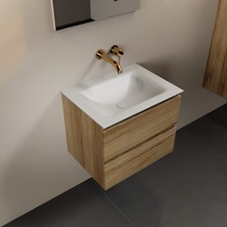 AIVY 60cm mobili da bagno Chai. Lavabo Talc Solid surface Centro senza foro per il rubinetto.