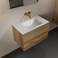 AIVY 80cm mobili da bagno Chai. Lavabo Talc Solid surface Centro senza foro per il rubinetto.