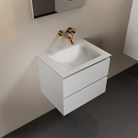 AIVY 60cm mobili da bagno Talc. Lavabo Talc Solid surface Centro senza foro per il rubinetto.