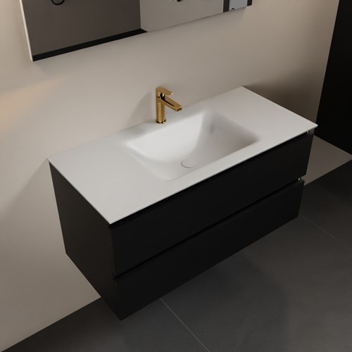 AIVY 100cm badmeubel Urban, wastafel Talc solid surface midden 1 kraangat