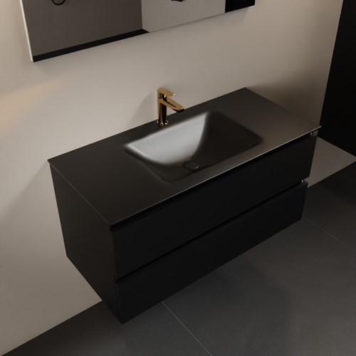 AIVY 100cm badmeubel Urban, wastafel Urban solid surface midden 1 kraangat
