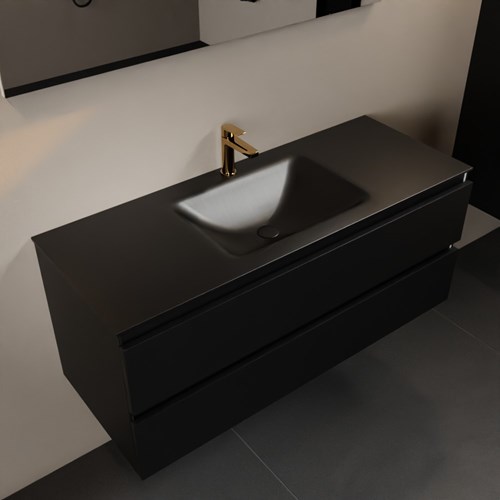AIVY 120cm badmeubel Urban, wastafel Urban solid surface midden 1 kraangat