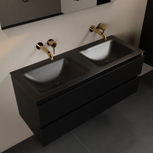 AIVY 120cm badmeubel Urban, wastafel Urban solid surface dubbel zonder kraangat