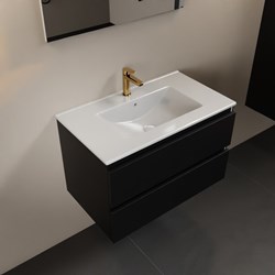 AIVY 80cm mobili da bagno Urban. Lavabo Bianco lucido Ceramica Centro 1 foro per rubinetto.