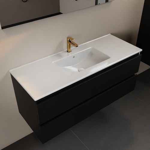 AIVY 120cm badmeubel Urban, wastafel glanzend wit keramiek midden 1 kraangat