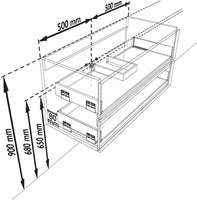 Aansluitmaten | AIVY | 100cm | Midden