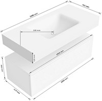 Lijntekening | ALAN 2 | Onderkast 100cm | Midden | 1 Lade