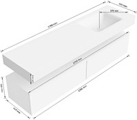 Lijntekening | ALAN 2 | Onderkast 170cm | Rechts | 2 Lades